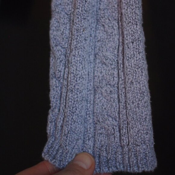 Vintage Heathered Mauve Cotton Cable Knit Turtleneck Sweater - Picture 3 of 5